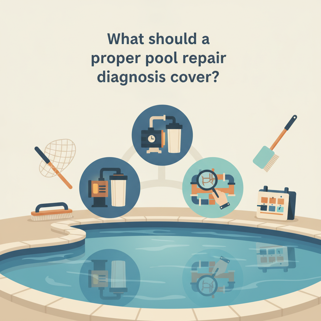 Illustration for What should a proper pool repair diagnosis cover? — Pool cleaning service